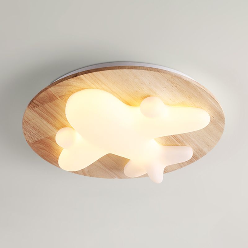 Close to Ceiling Lighting Simple Style LED Wooden Close to Ceiling Lamp