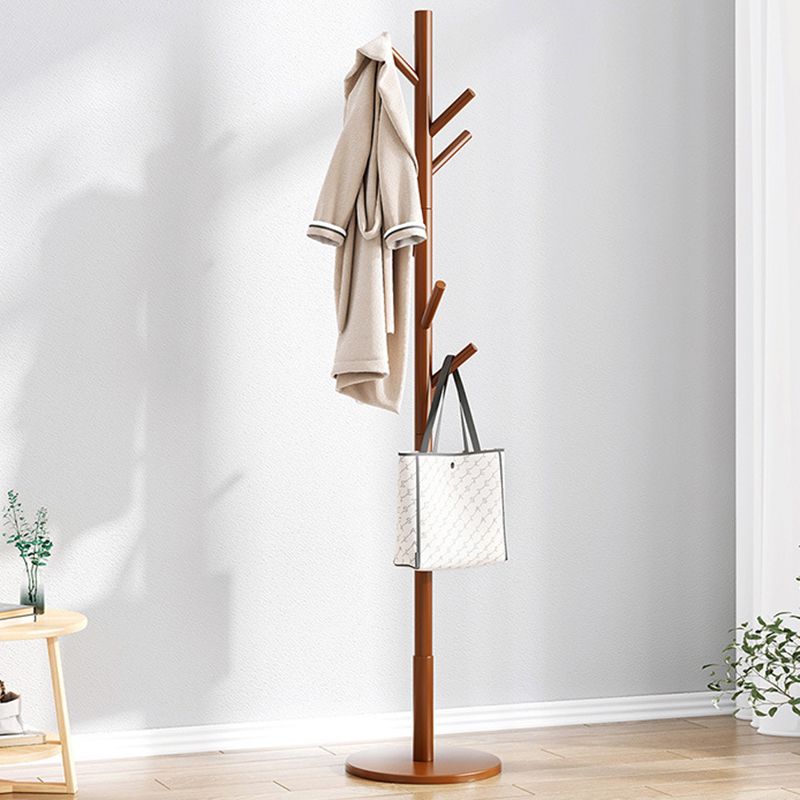 Hall Tree Modern Hooks Free Standing Solid Wood in Bedroom Coat Hanger