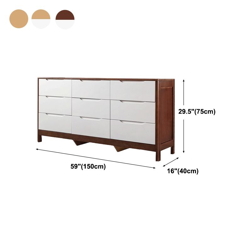 Rubber Wood Living Room Sideboard Cabinet Modern Buffet Server Cabinet with Drawer