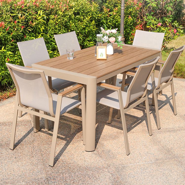 Modern Aluminum Frame Patio Table Outdoor Water and UV Resistant Patio Table