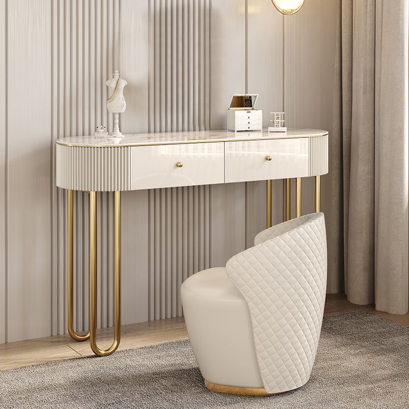 Beige Vanity, Bedroom Make-up Vanity with Solid Wood Drawers