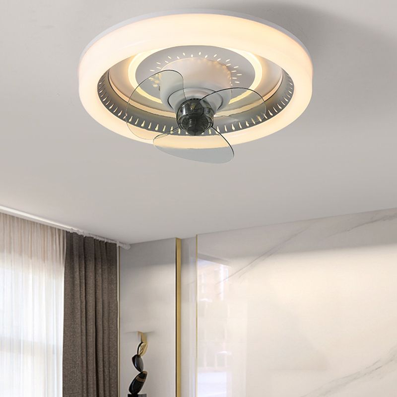 3-Blade LED Ceiling Fan Modernism Polish Finish Fan with Light for Room