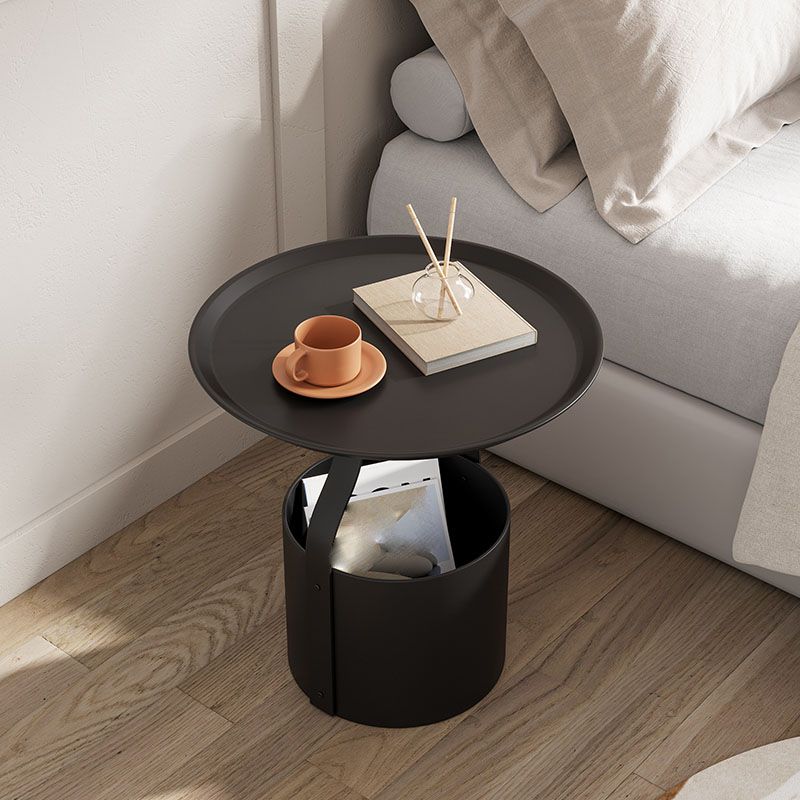 Contemporary Open Storage Bedside Cabinet Metal Accent Table Nightstand for Bedroom