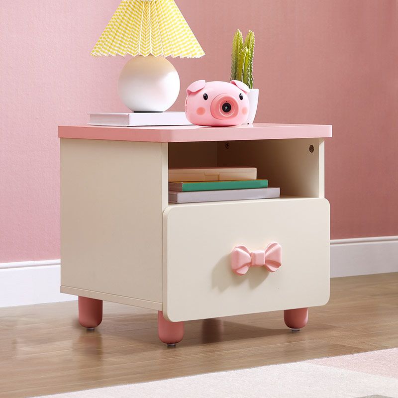 Modern Kids Bedside Table Princess Kids Nightstand with Open Cubby