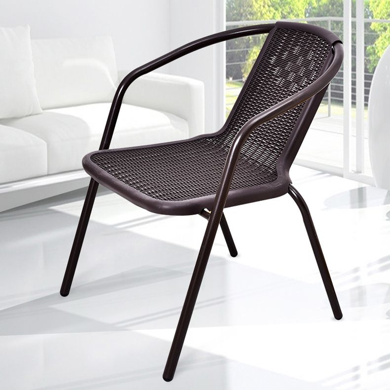 Water Resistant Patio Dining Chair Metal Outdoors Dining Chairs with Arm