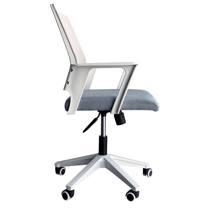 Modern & Contemporary Wheels Chair Fabric Desk Chair Mid-Back Office Chair