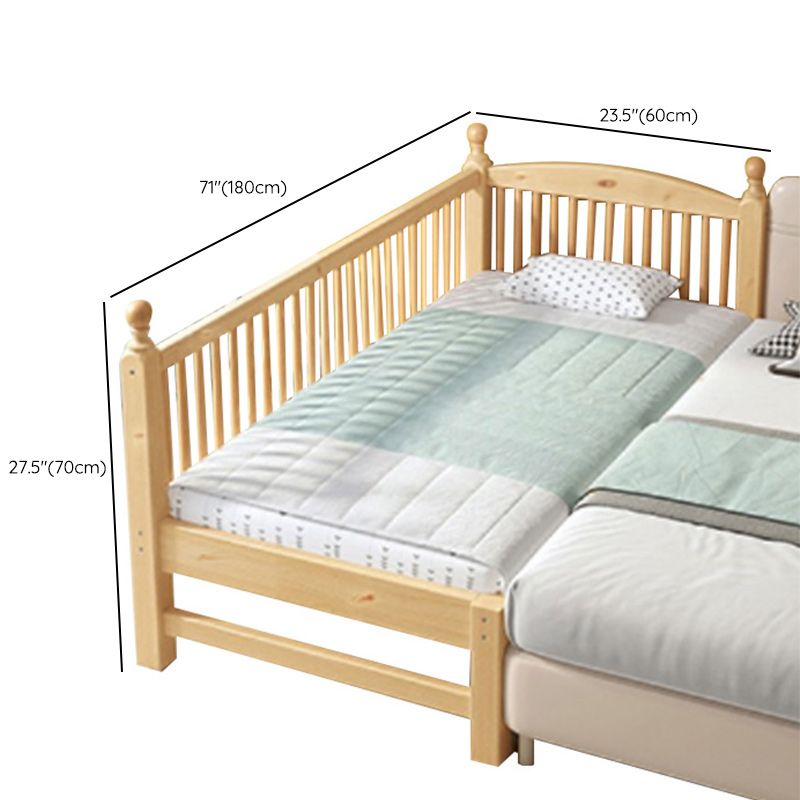 Standard Baby Crib Solid Wood Toddler Guard Rails Included Nursery Bed