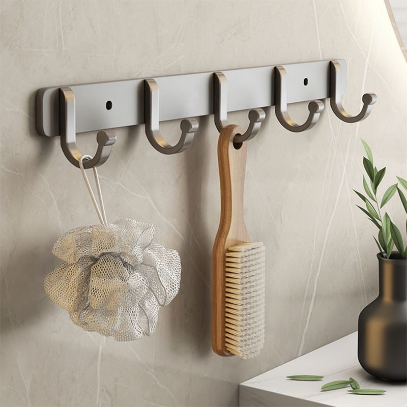 Contemporary Bathroom Hardware Set Gray Aluminum Bathroom Accessory Kit