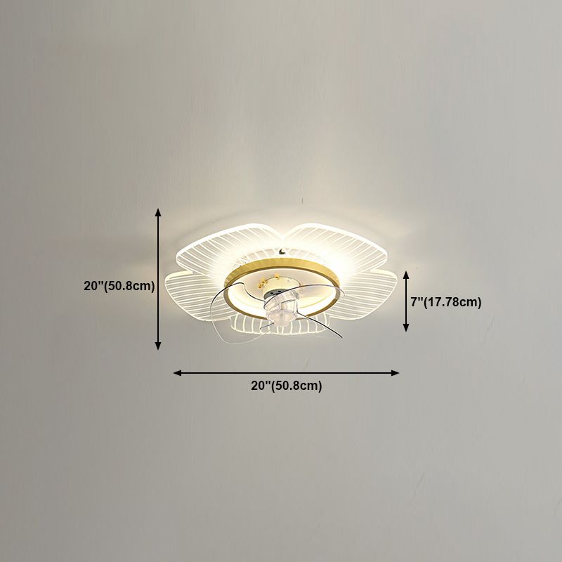 Nordic Geometric Fan Light Metal 20" Wide LED Flush Mount Light for Living Room