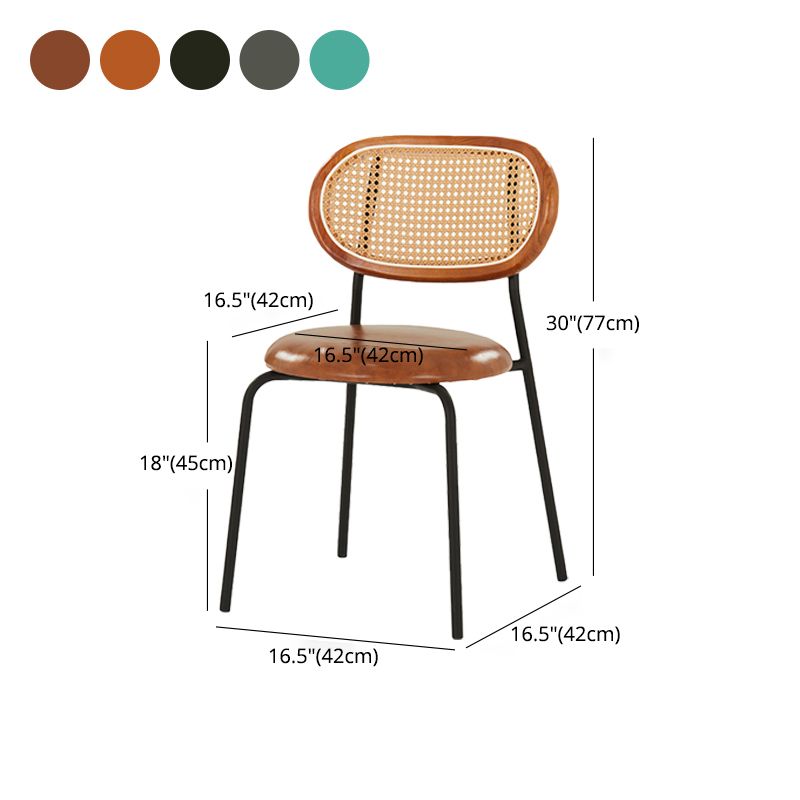 Glam Metal Kitchen and Dining Room Chair Open Back Dining Side Chair