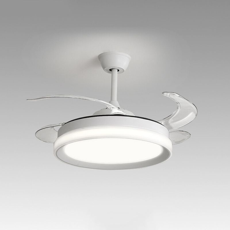 Modern 1 - Light Ceiling Fan Light in Matte White Iron and Acrylic Fan Light Fixture