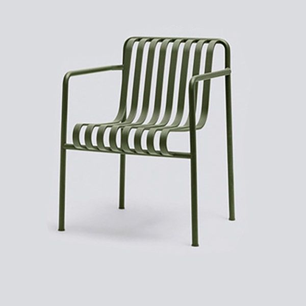 Contemporary Outdoor Chair Open Back Metal Patio Dining Chair