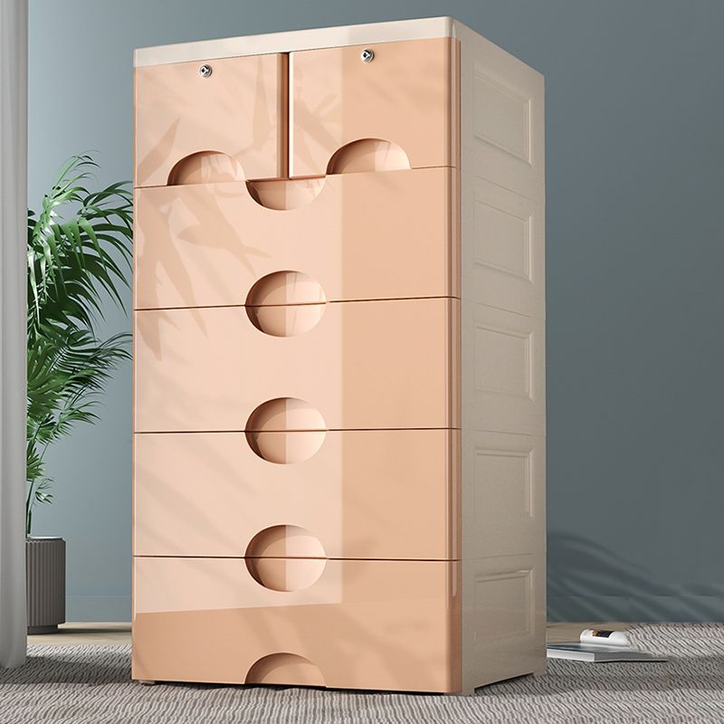 Modernism Plastic Nursery Dresser Vertical Kids Nightstand 5/6 Drawers for Bedroom