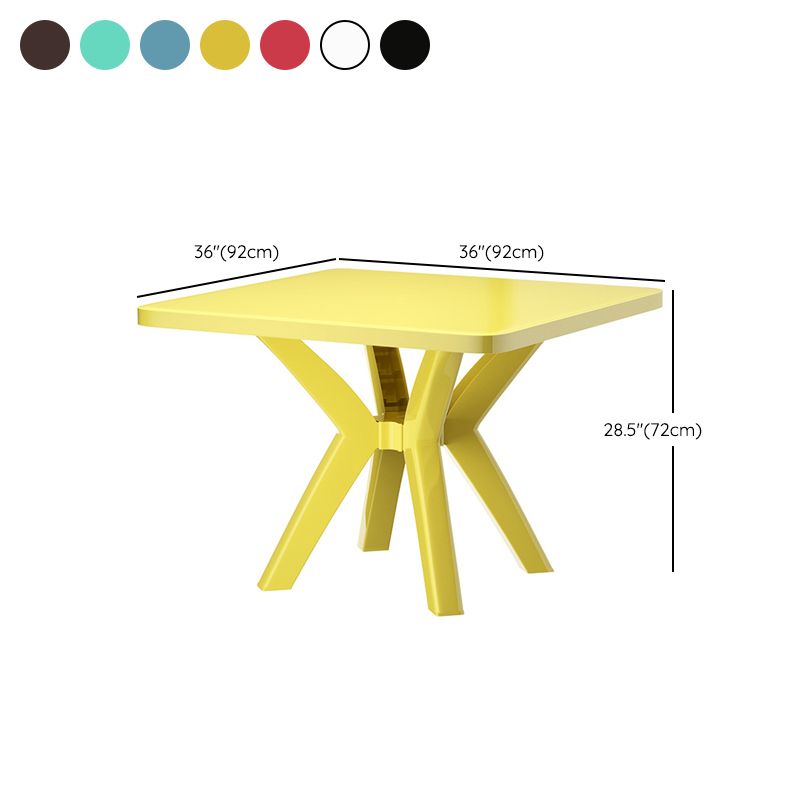 Modern Square Shape Courtyard Table Plastic Waterproof Outdoor Table