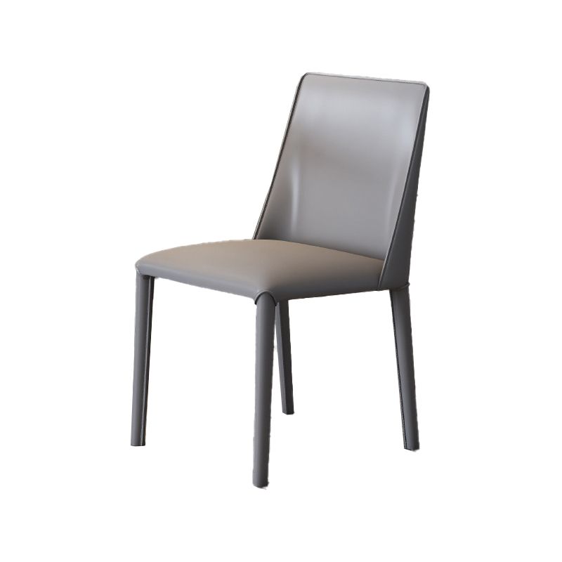 Contemporary Leather Dining Chair Armless Side Chair for Restaurant Use