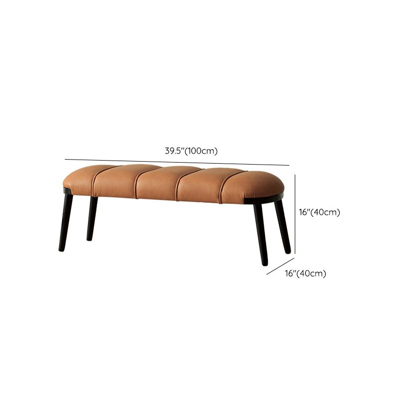 Contemporary Upholstered Bench Home Seating Bench with 4 Legs