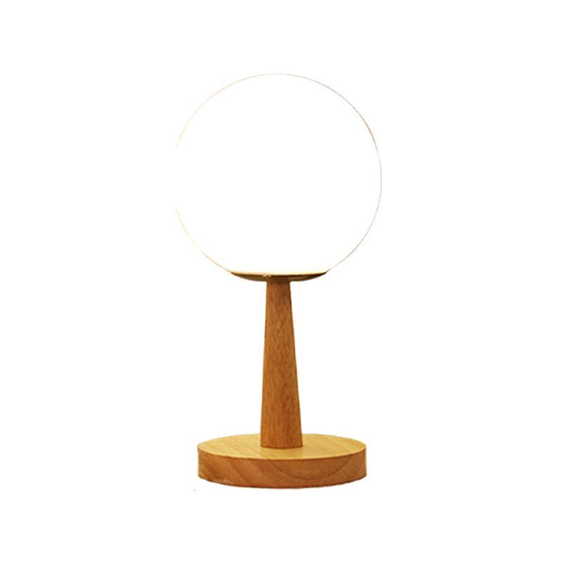 Nordic Style Table Lamp Brown Spherical Table Lamp with Glass for Study Room