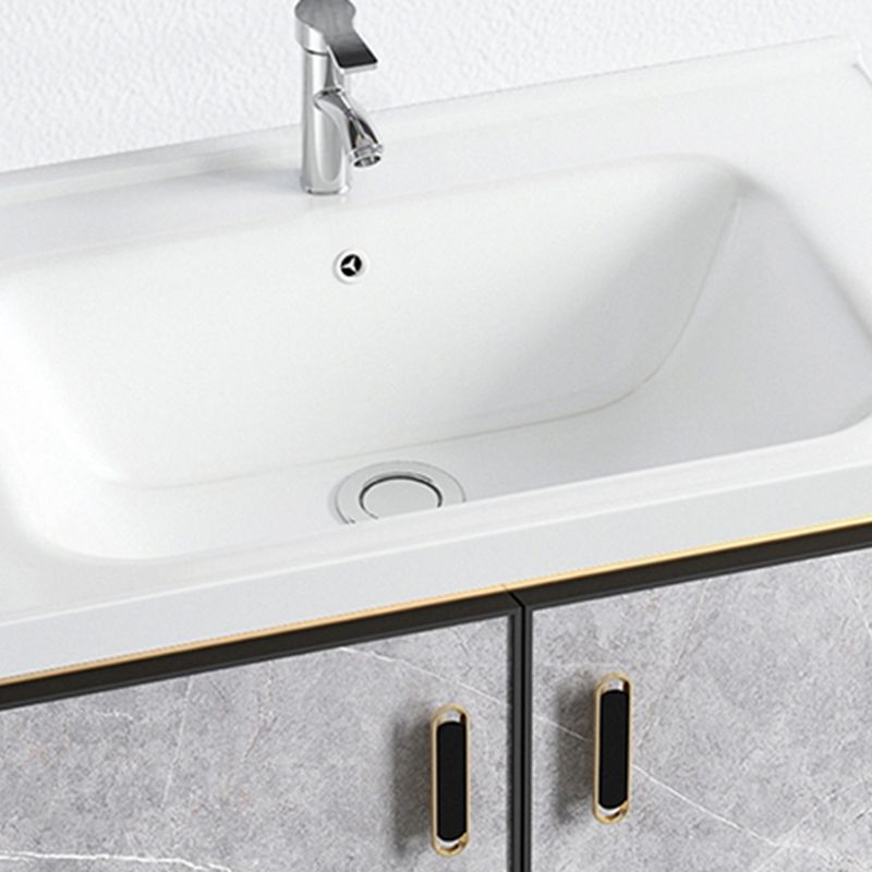 Modern Aluminium Faucet Included Bathroom Sink Vanity with Soft Close Door