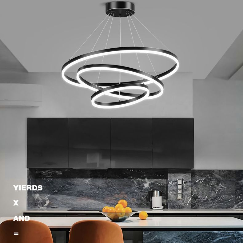 Modern Style Circles Pendant Light Fixtures Metal   Multi Lights Suspension Pendant