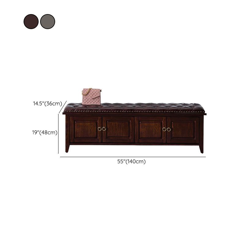 Solid Wood Entryway Bench Traditional Seating Bench with Upholstered