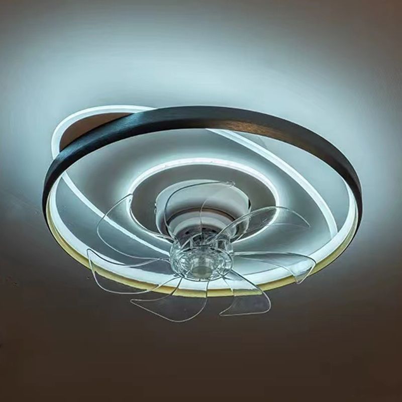 Nordic Style Ceiling Fan Lamp Circle Shape Colorful LED Ceiling Fan Light for Living Room