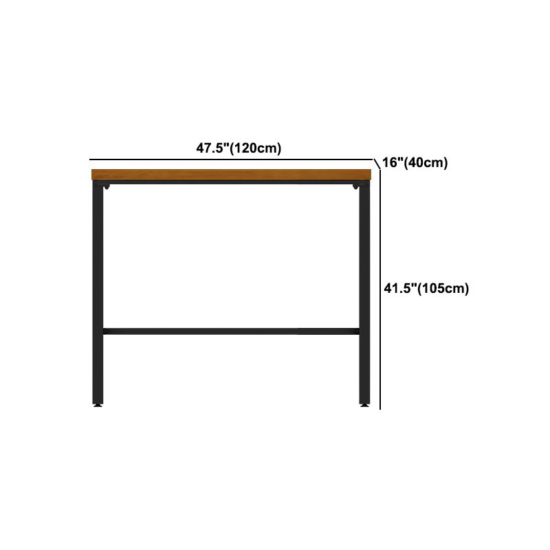 Pine Wood Bar Dining Table Industrial Rectangle Bar Table with Trestle for Cafe Kitchen