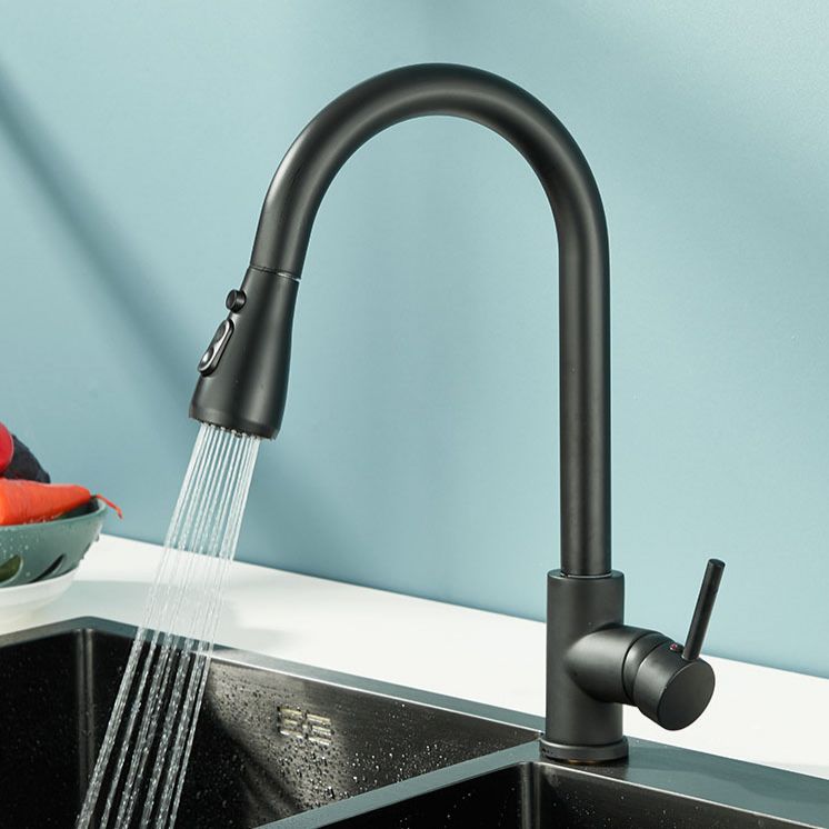 Contemporary Gooseneck Faucet One Handle Kitchen Faucet High Arch Water Filler