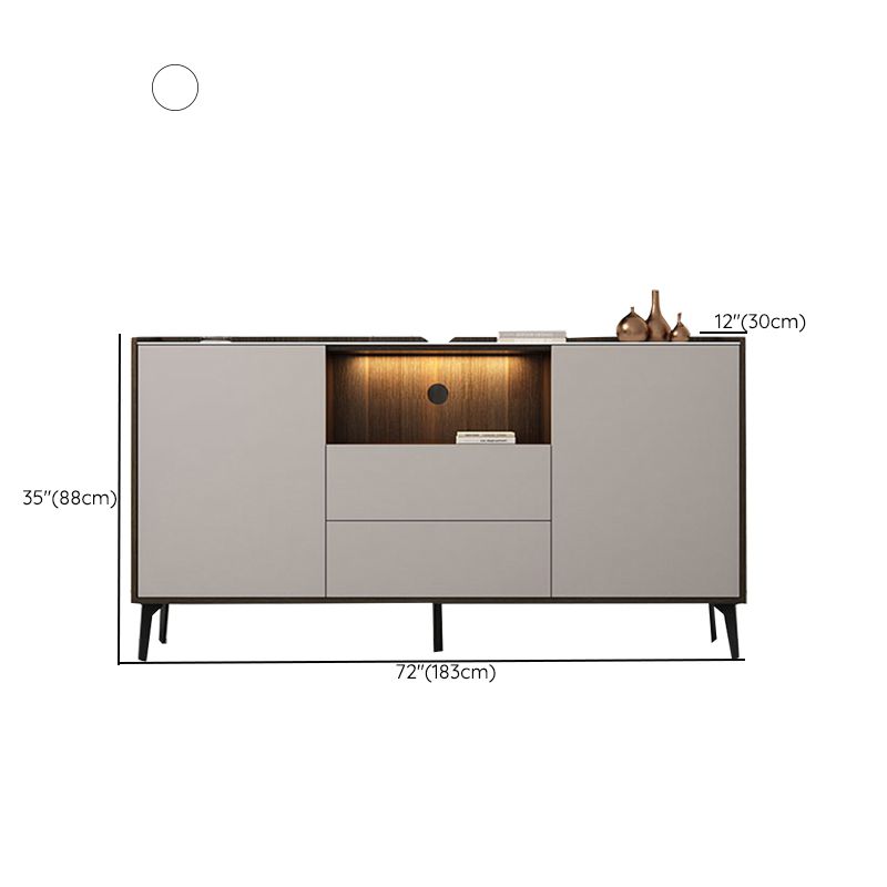 Contemporary Faux Wood TV Stand 2 Drawers and 2 Doors TV Cabinet