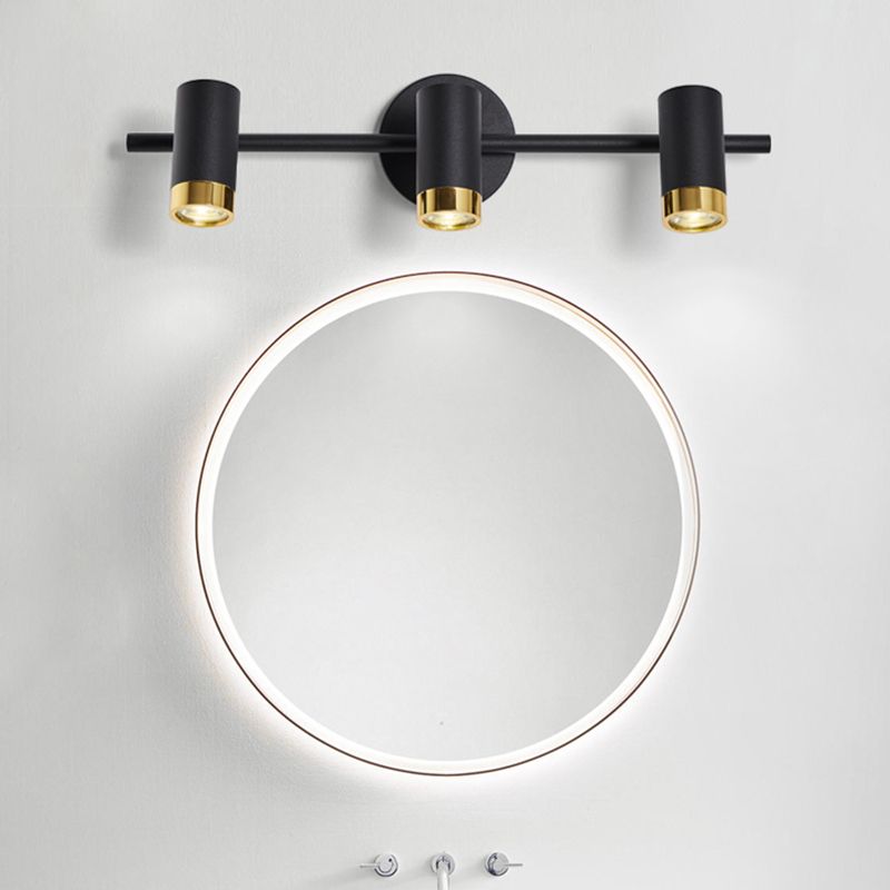 Metal Half Cylinder Mirror Wall Light Modern Multi Lights Mirror Wall Mount Light