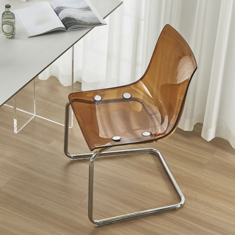 Contemporary Style Acrylic Low Back Dining Side Chair for Home