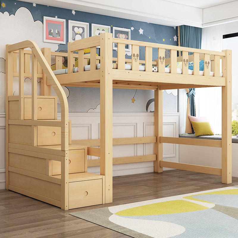 Gender Neutral Kids Bed Solid Wood Scandinavian No Theme Loft Bed