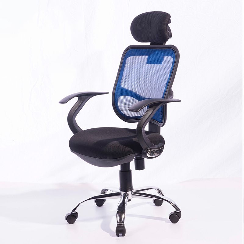 Modern Desk Chair Mesh Computer Chair High-Back Chair with Wheels and Pillow