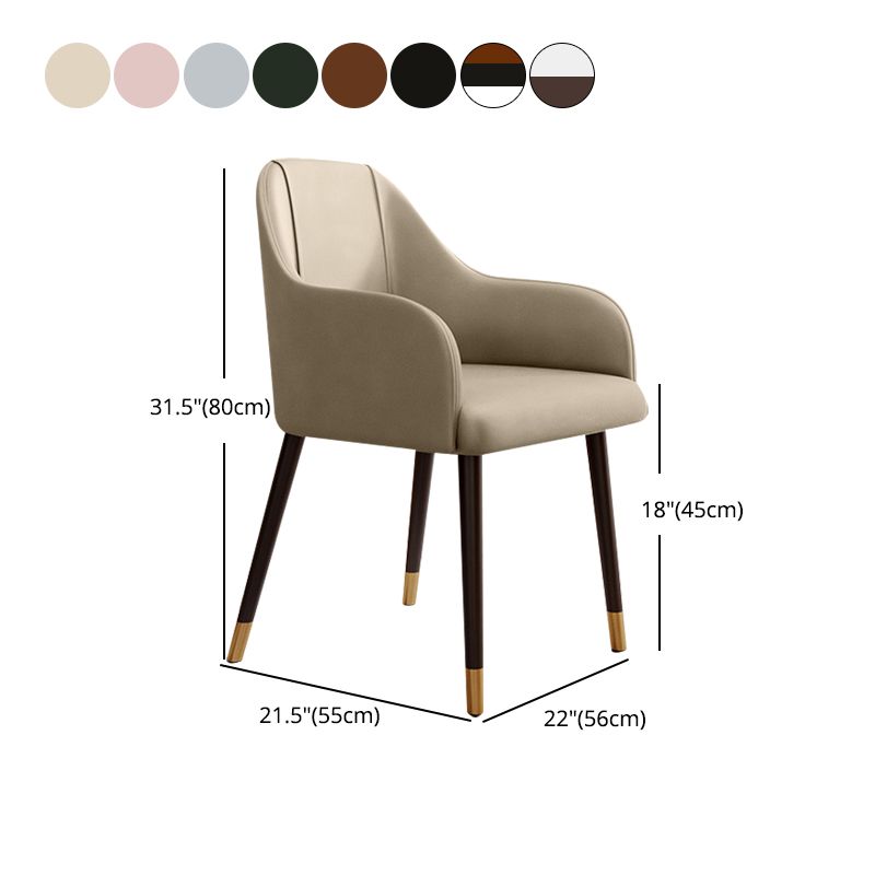 PU Leather Arm Chair Glam Style Dining Dining Arm Chair for Dining Room