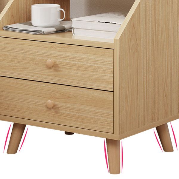 Modern Solid Wood Bed Nightstand Drawers Included Night Table for Bedroom