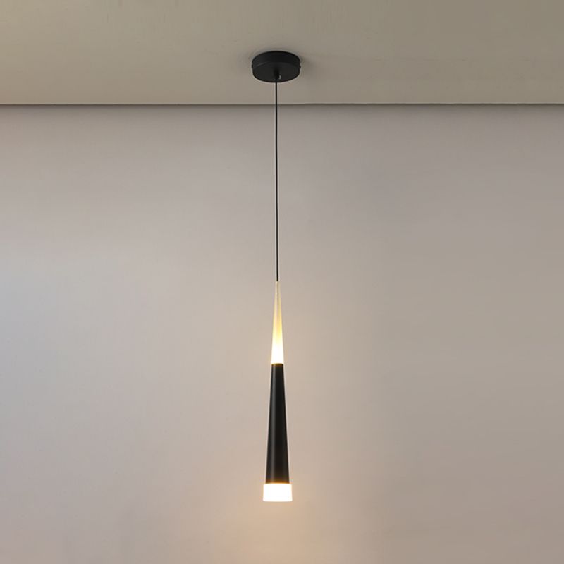 Modern Style Metal Pendant Light Cylinder Shape Hanging Pendant for Bedroom