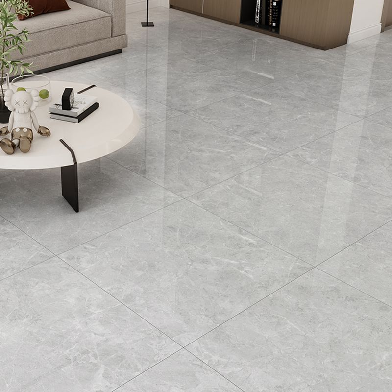 Marbling Square Floor Tile Straight Edge Slip Resistant Polished Tile