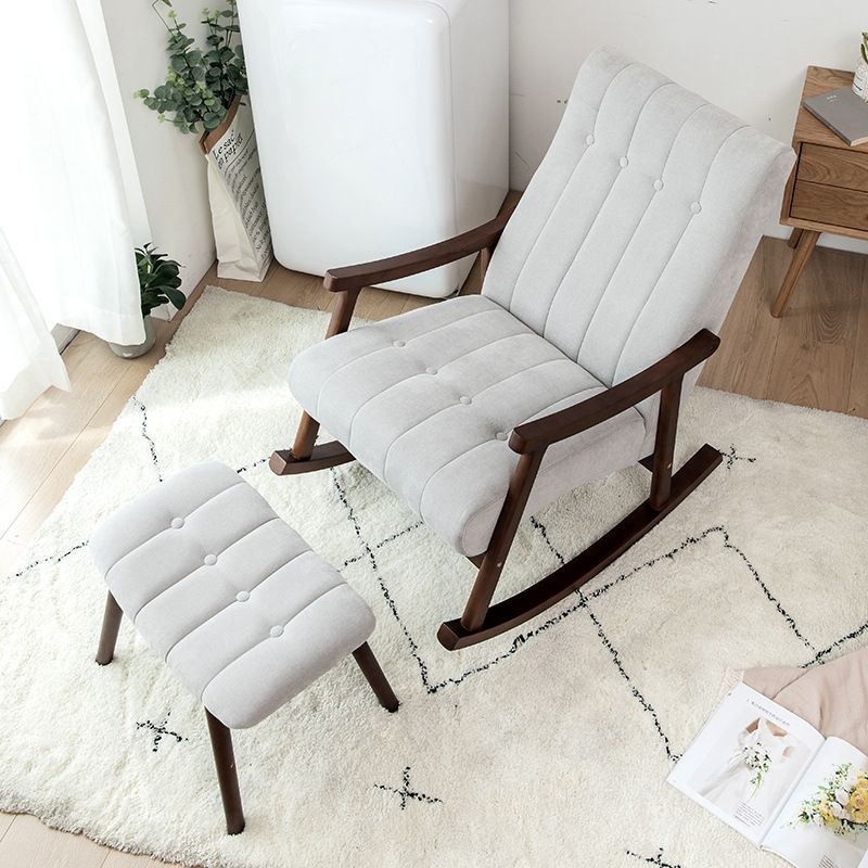 Wood Base Single Rocking Chair Lounge Leisure Lazy Chair for Living Room