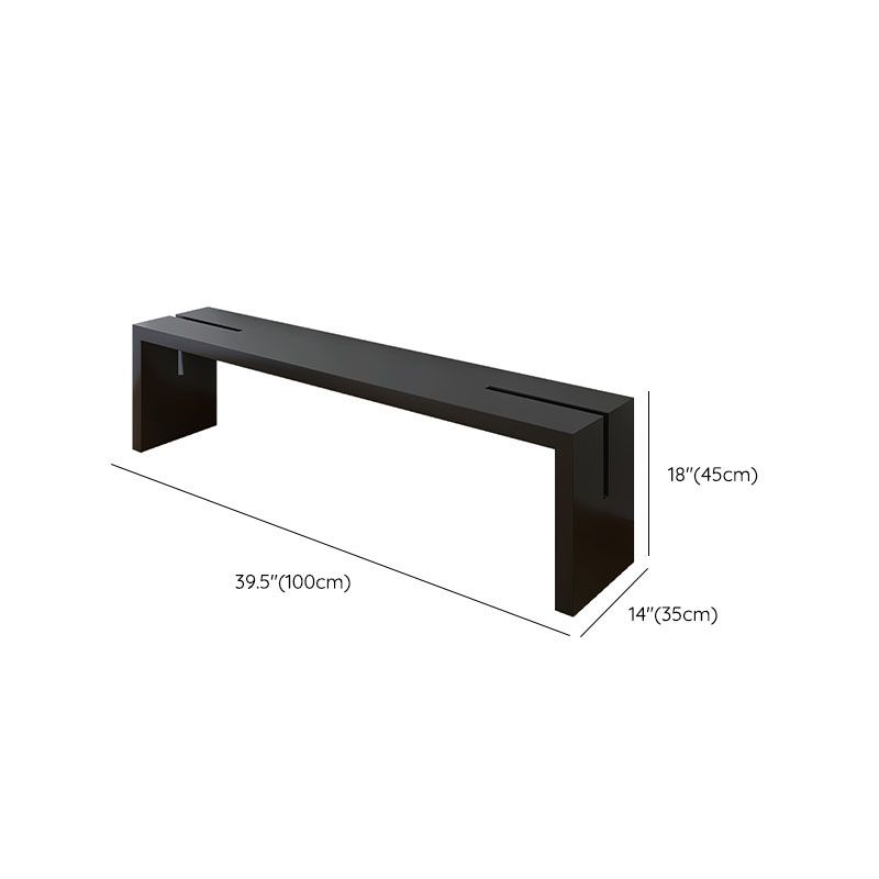 Contemporary Wooden Bench Bedroom Seating Bench in Black with Legs