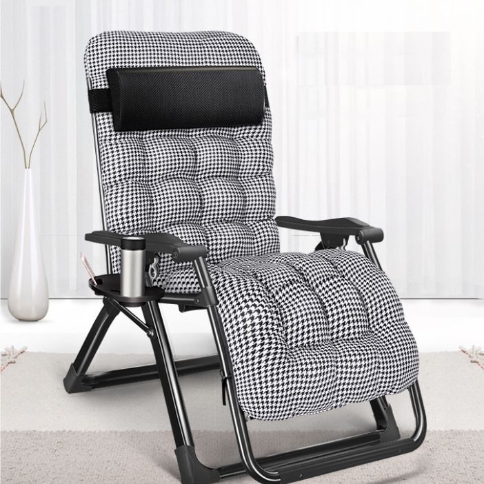 Metal Base Contemporary Recliner Chair with Cup Holders Indoor Chairs