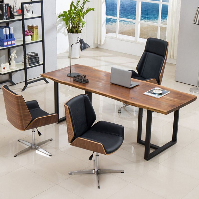 Mid Back Armless Working Chair Modern Adjustable Seat Height Home Office Chair