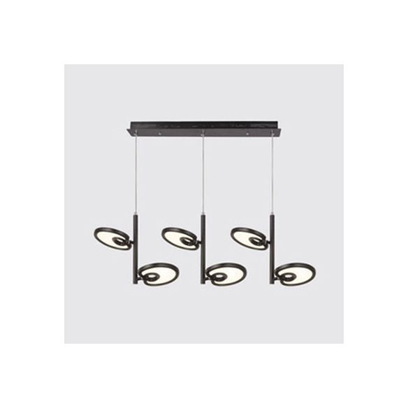 2/4/6 Heads Leaf Suspended Pendant Light Modern Metal Black/White LED Hanging Light for Dining Room in Warm/White/Neutral Light