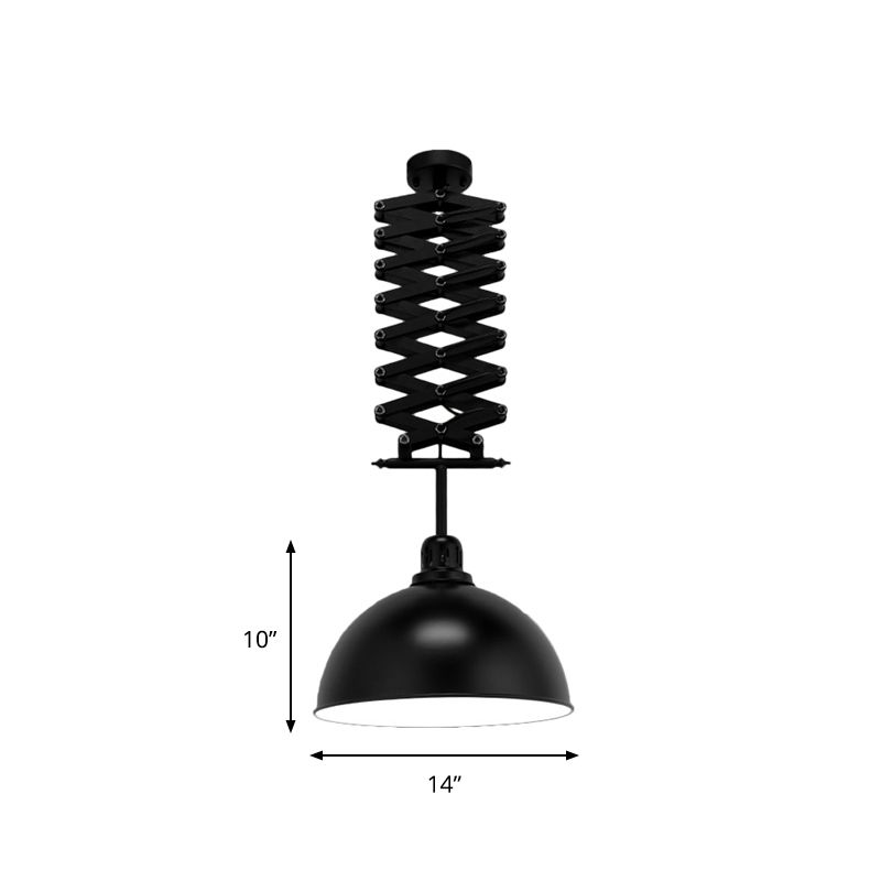 Verouderde koepel Telescopische hanger 1 bol metallic hangende plafondlamp voor restaurant