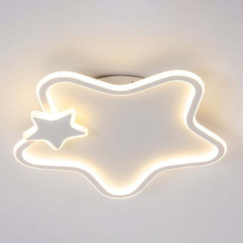 LED White Ceiling Light Modern Star Flush Mount Lighting for Home