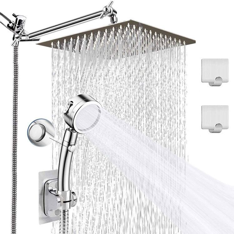 Contemporary Double Handle Shower Head High Arch Shower Head Combo in Chrome