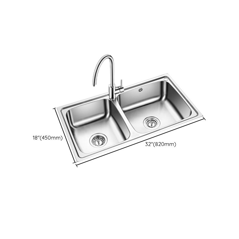 Classic Style Kitchen Sink Stainless Steel 1 Holes Kitchen Sink with Drain Strainer Kit