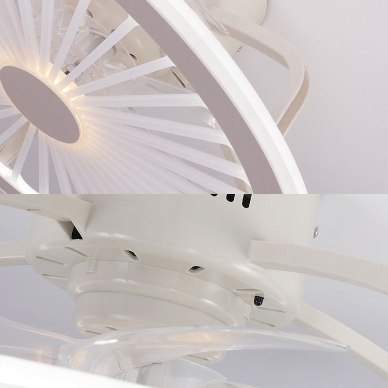 Lampada a ventola del soffitto del soggiorno rotondo Metallic MODERN LED SEMI FLUSH LAMO