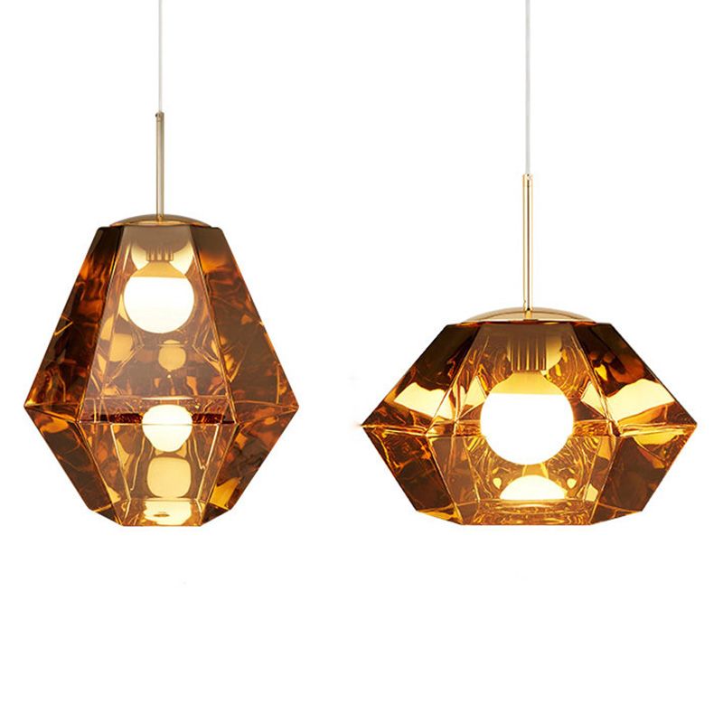 Minimalisme Polyhedra Diamond Shade Hanging Light Nordic Style PENDANT ÉCLAIRAGE ACRYLIQUE POUR COFES