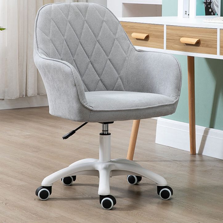 Contemporary Upholstered Office Chair with Arms Mid Back Chair for Office