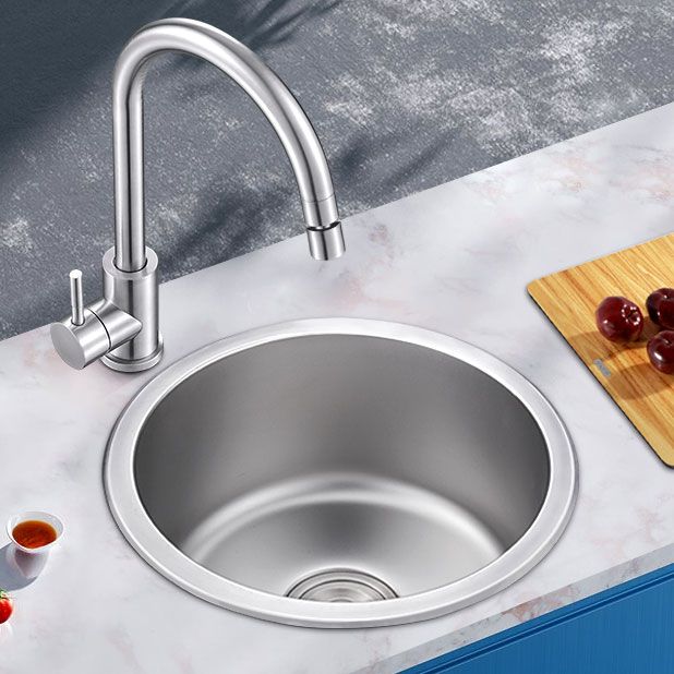 Contemporary Kitchen Sink Stainless Steel Kitchen Sink with Round Shape