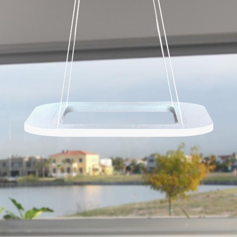 Simplicity Square LED Chandelier Light Acrylic 1/2/3 Light Office Ceiling Pendant in Warm/White/Natural Light